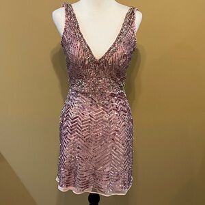 Pink Cassandra Stone Mini Dress XS